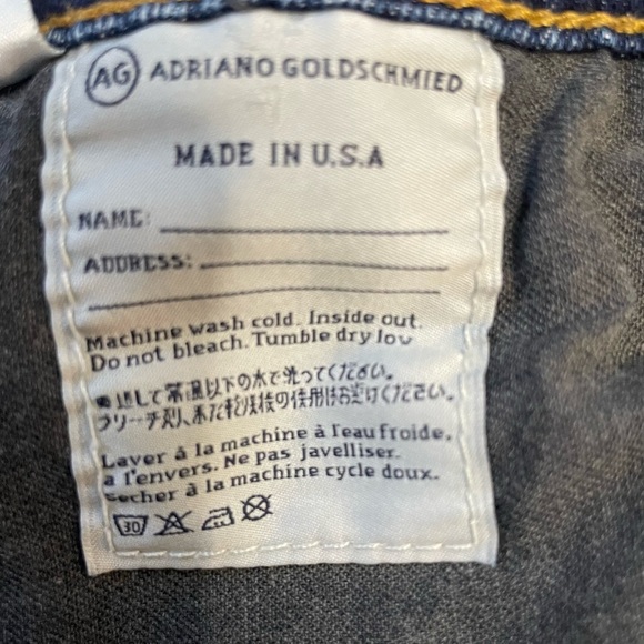 AG Adriano Goldschmied The Capri Blue Denim Cropped Jeans Non Distressed Size 30 - Picture 10 of 11